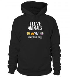  I Love Animals T shirt For Vegans And Vegetarians