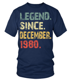 VINTAGE LEGEND SINCE DECEMBER 1980 BIRTHDAY SHIRT, BIRTHDAY GIFT, FUNY BIRTHDAY T-SHIRT, BIRTHDAY SHIRT FOR MEN, WOMEN, CHRISTMAS BIRTHDAY GIFT