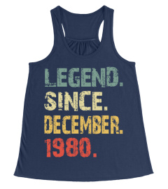 VINTAGE LEGEND SINCE DECEMBER 1980 BIRTHDAY SHIRT, BIRTHDAY GIFT, FUNY BIRTHDAY T-SHIRT, BIRTHDAY SHIRT FOR MEN, WOMEN, CHRISTMAS BIRTHDAY GIFT