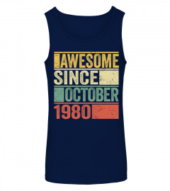 VINTAGE AWESOME October 1980, 39TH YEARS OLD, 39TH BIRTHDAY T-SHIRT, BIRTHDAY GIFT FOR YOUR MOM, YOUR DAD