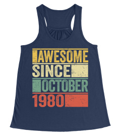 VINTAGE AWESOME October 1980, 39TH YEARS OLD, 39TH BIRTHDAY T-SHIRT, BIRTHDAY GIFT FOR YOUR MOM, YOUR DAD