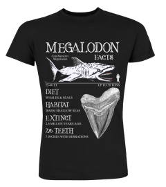 Megalodon T Shirt Meg Facts Funny Shark Lover T-Shirt Gift