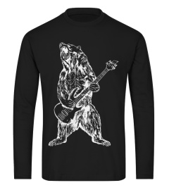 Trending Funny Funny Bear Playing Bass Musician T Dark Version Cheap Shirt