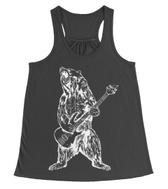 Trending Funny Funny Bear Playing Bass Musician T Dark Version Cheap Shirt