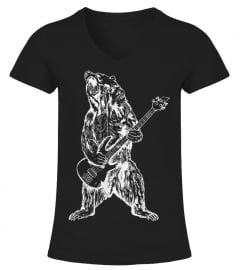 Trending Funny Funny Bear Playing Bass Musician T Dark Version Cheap Shirt