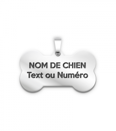 Médaille gravée Os pour Chien Personnalisable Nom et Numéro