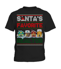 Funny Santa's Favorite Realtor Christmas Gift Ugly Sweater Sweatshirt