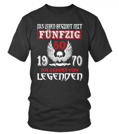 50. Geburtstag T-Shirt 1970 Skull Wings