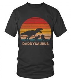 Fathers Day Shirts - Dad Dinosaur Daddysaurus 2 Two kids Christmas Birthday Gift Pullover Hoodie