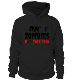 Cycling Tshirts - Zombies Hate Fast Food Funny Cycling Gift For Men Women Premium TShirt