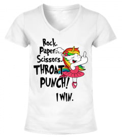 Unicorn rock paper scissors throat punch I win ballet T-Shirt