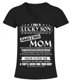 I Am A Lucky Son - Amazing Mom Black