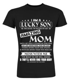 I Am A Lucky Son - Amazing Mom Black