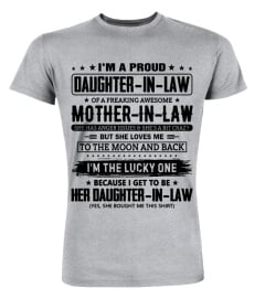 I m A Proud Daughter In Law Of A Freaking Awesome Mother In Law - Gift For Daughter black