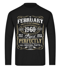 Vintage February 1960 Men Womens Classic 60Th Birthday Gift T-Shirt