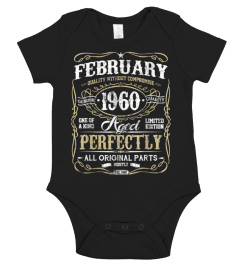 Vintage February 1960 Men Womens Classic 60Th Birthday Gift T-Shirt
