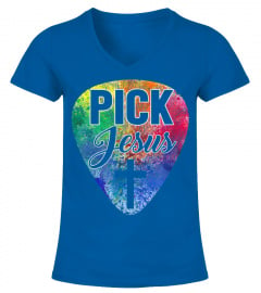 Pick Jesus Shirt Funny Christian Music Guitar Pick T-Shirt