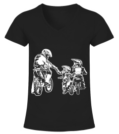 Dad And Sons Dirt Bike Racing Stunt Bike Motor Racing T-Shirt