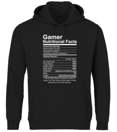 Gamer Nutritional Facts Cool Gamer Video Game Funny T-Shirt