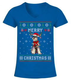Schnauzer Reindeer Ugly Christmas Dog Gift T-Shirt