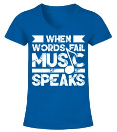 When Words Fail Music Speaks Funny Musician Music Lover Gift Pullover Hoodie