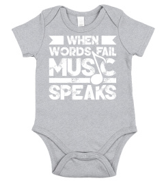 When Words Fail Music Speaks Funny Musician Music Lover Gift Pullover Hoodie