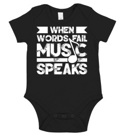 When Words Fail Music Speaks Funny Musician Music Lover Gift Pullover Hoodie