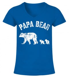Vintage Papa Bear With 2 Two Cubs Dad Father T-Shirt