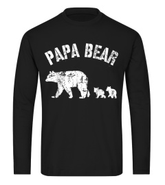 Vintage Papa Bear With 2 Two Cubs Dad Father T-Shirt
