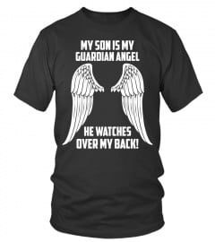 My son is My Guardian Angel he watches over my Dack Wings Lover Happy Father Papa Daddy Day Daughter Son Best Selling T-shirt