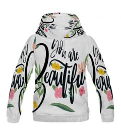 POSITIVE LETTERING WITH FLOWERS HOODIE