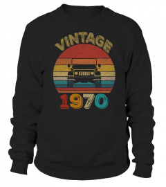 Vintage 1970 Jeeps 50th Birthday Retro Sunset Dad Mom Gift Sweatshirt