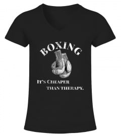 Funny Boxing T Shirt Cheaper than Therapy 