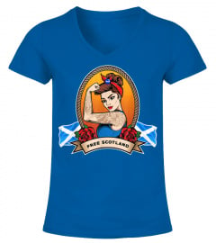Free Scotland - Rockabilly Girl - Scottish Independence T-Shirt