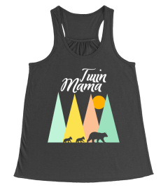 TWIN MOM MAMA BEAR SHIRT WOMEN CAMPING BEAR AND CUBS TSHIRT - HOODIE - MUG (FULL SIZE AND COLOR)