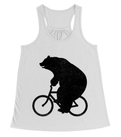 CYCLING TSHIRT FUNNY BEAR RIDING BICYCLE TSHIRT - HOODIE - MUG (FULL SIZE AND COLOR)