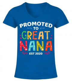 Promoted To Great Nana Est 2020 Family Baby Mothers Day Gift T-Shirt