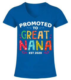 Promoted To Great Nana Est 2020 Family Baby Mothers Day Gift T-Shirt