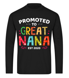 Promoted To Great Nana Est 2020 Family Baby Mothers Day Gift T-Shirt