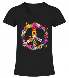 BUTTERFLY PEACE SIGN FLORAL FLOWER GARDEN NATURE TSHIRT - HOODIE - MUG (FULL SIZE AND COLOR)