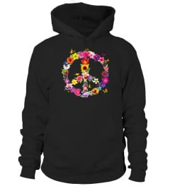 BUTTERFLY PEACE SIGN FLORAL FLOWER GARDEN NATURE TSHIRT - HOODIE - MUG (FULL SIZE AND COLOR)