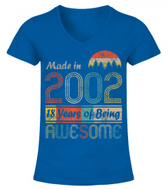Vintage 2002 Made In 2002 - 18Th Birthday 18 Years Old Gift T-Shirt