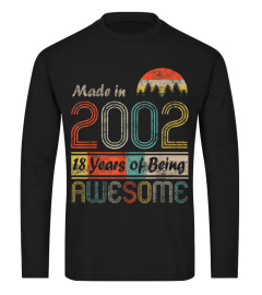 Vintage 2002 Made In 2002 - 18Th Birthday 18 Years Old Gift T-Shirt