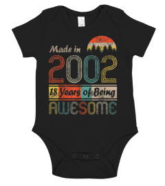 Vintage 2002 Made In 2002 - 18Th Birthday 18 Years Old Gift T-Shirt
