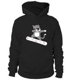 DABBING CAT SNOWBOARD TSHIRT SNOWBOARDING KITTY CATS TSHIRT - HOODIE - MUG (FULL SIZE AND COLOR)