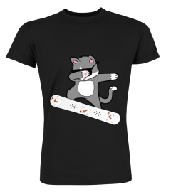 DABBING CAT SNOWBOARD TSHIRT SNOWBOARDING KITTY CATS TSHIRT - HOODIE - MUG (FULL SIZE AND COLOR)