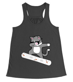 DABBING CAT SNOWBOARD TSHIRT SNOWBOARDING KITTY CATS TSHIRT - HOODIE - MUG (FULL SIZE AND COLOR)