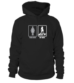 YOUR WIFE MY WIFE LOVES CATS I MARRIED A CAT LADY TSHIRT - HOODIE - MUG (FULL SIZE AND COLOR)