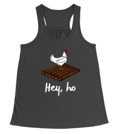 MENS FUNNY CHICKEN ON A RAFT COUNTRY FOLK TSHIRT - HOODIE - MUG (FULL SIZE AND COLOR)