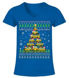 Christmas Tree School Bus Driver Ugly Sweater Gift Men Women T-Shirt
